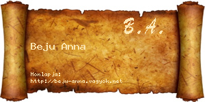Beju Anna névjegykártya