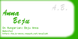 anna beju business card